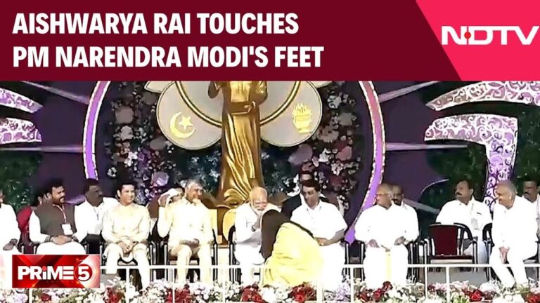 Aishwarya Rai News | Aishwarya Rai Bachchan Touches PM Narendra Modi’s Feet