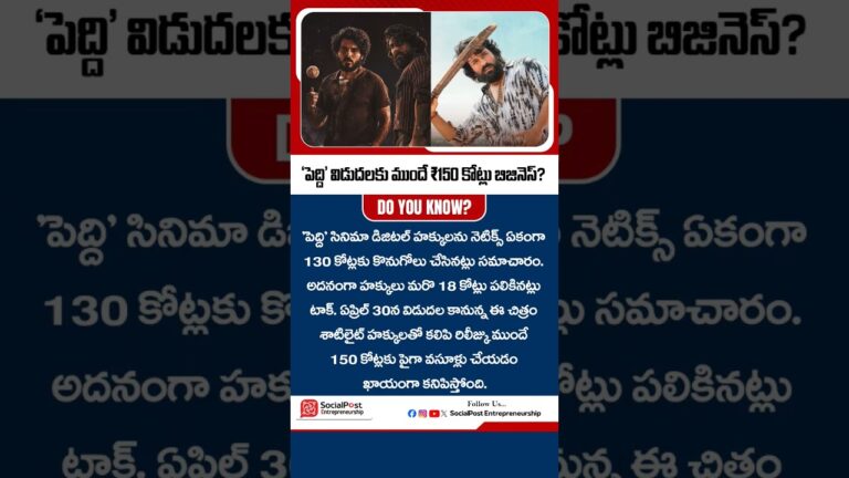 Peddi Movie Record: ₹150 Cr Pre-Release Business! | #ytshorts #shorts #peddi #ramcharan #boxoffice