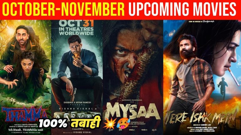 Top 10 Upcoming Movies Releasing October To November 2025(Hindi)||Upcoming Bollywood & South Indian