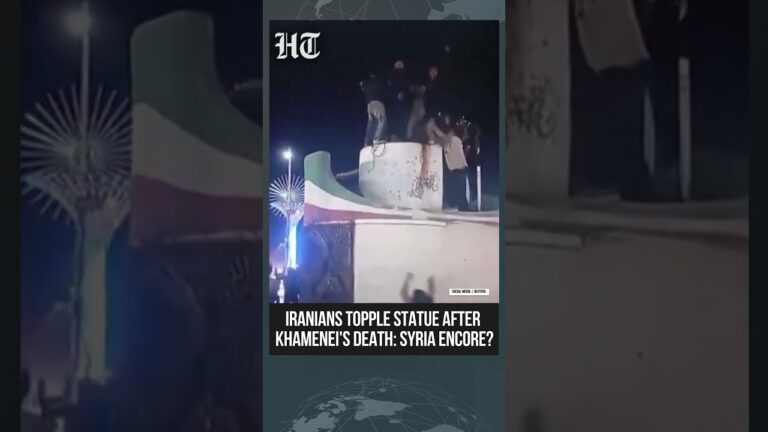 Iranians Tear Down Statue, Cheer After Death of Supreme Leader Khamenei | #shorts