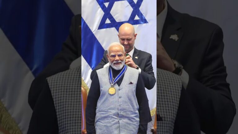PM Modi conferred with Israel’s ‘Medal of the knesset’ | #israel | #shorts